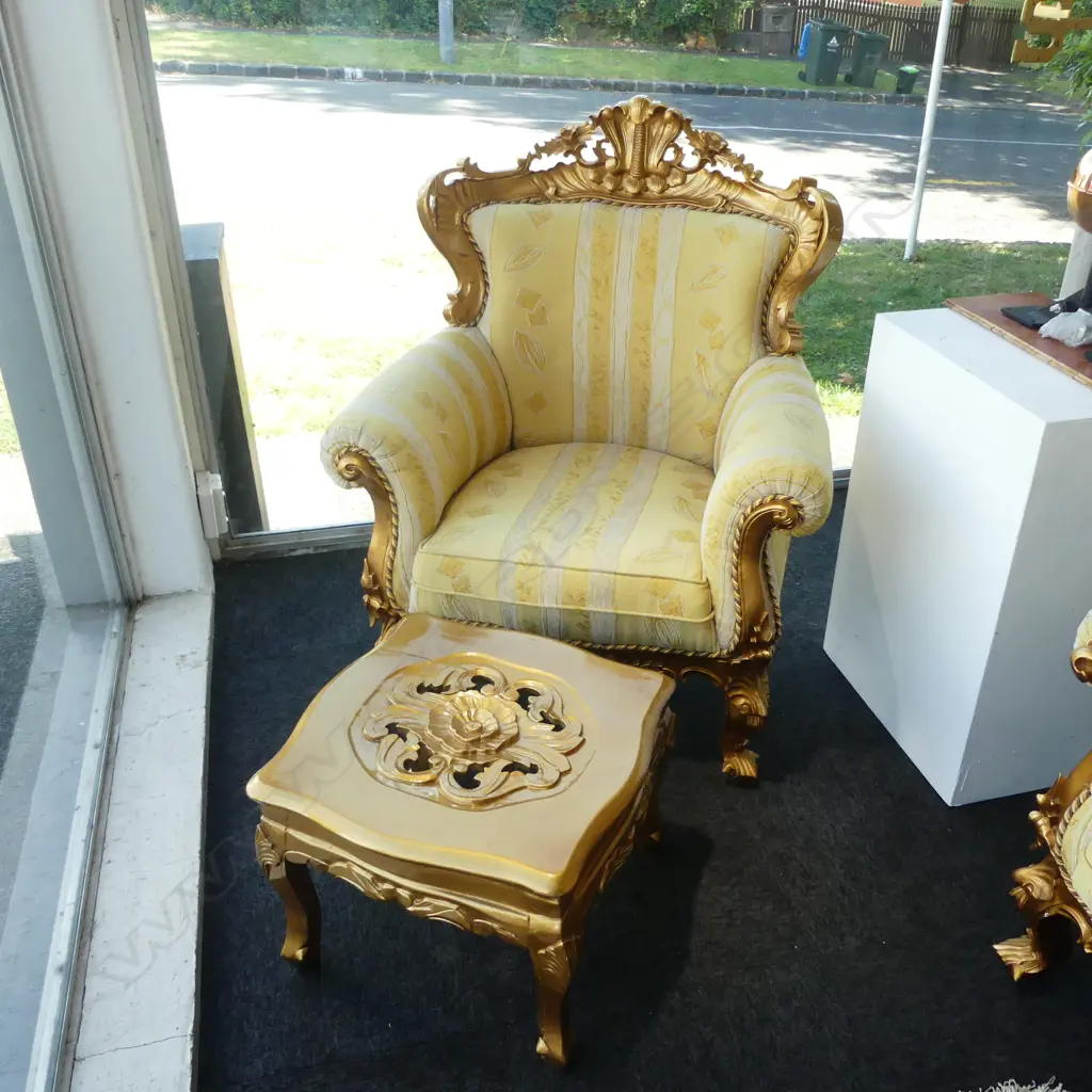5 PCE YELLOW LOUNGE SUITE; SOFA W.2150mm, PR ARMCHAIRS & 2 SIDE TABLES Image 1++