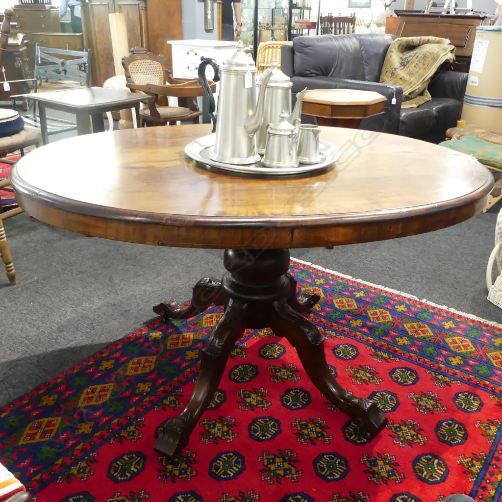 VICTORIAN INLAID MAHOGANY LOO TABLE Image 1++