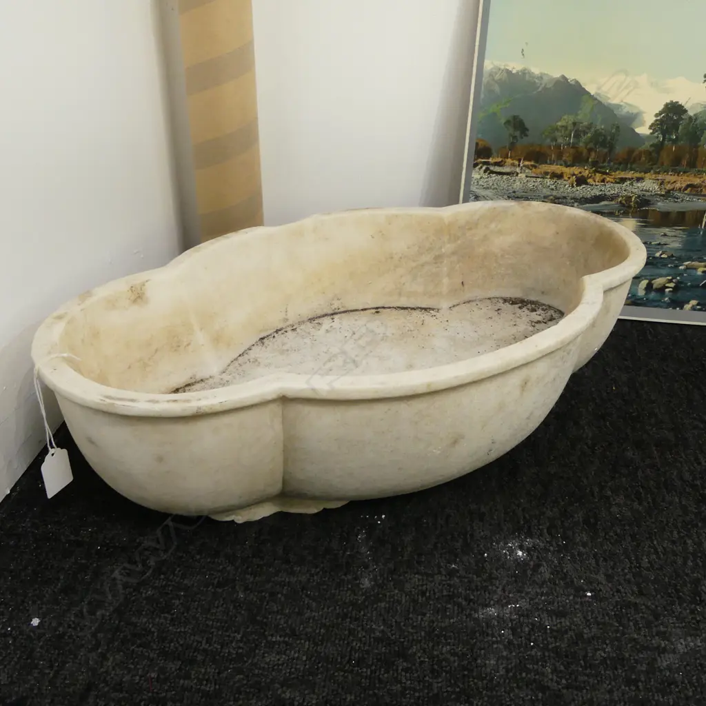 MARBLE QUARTZ PLANTER 560x330mm Image 1++