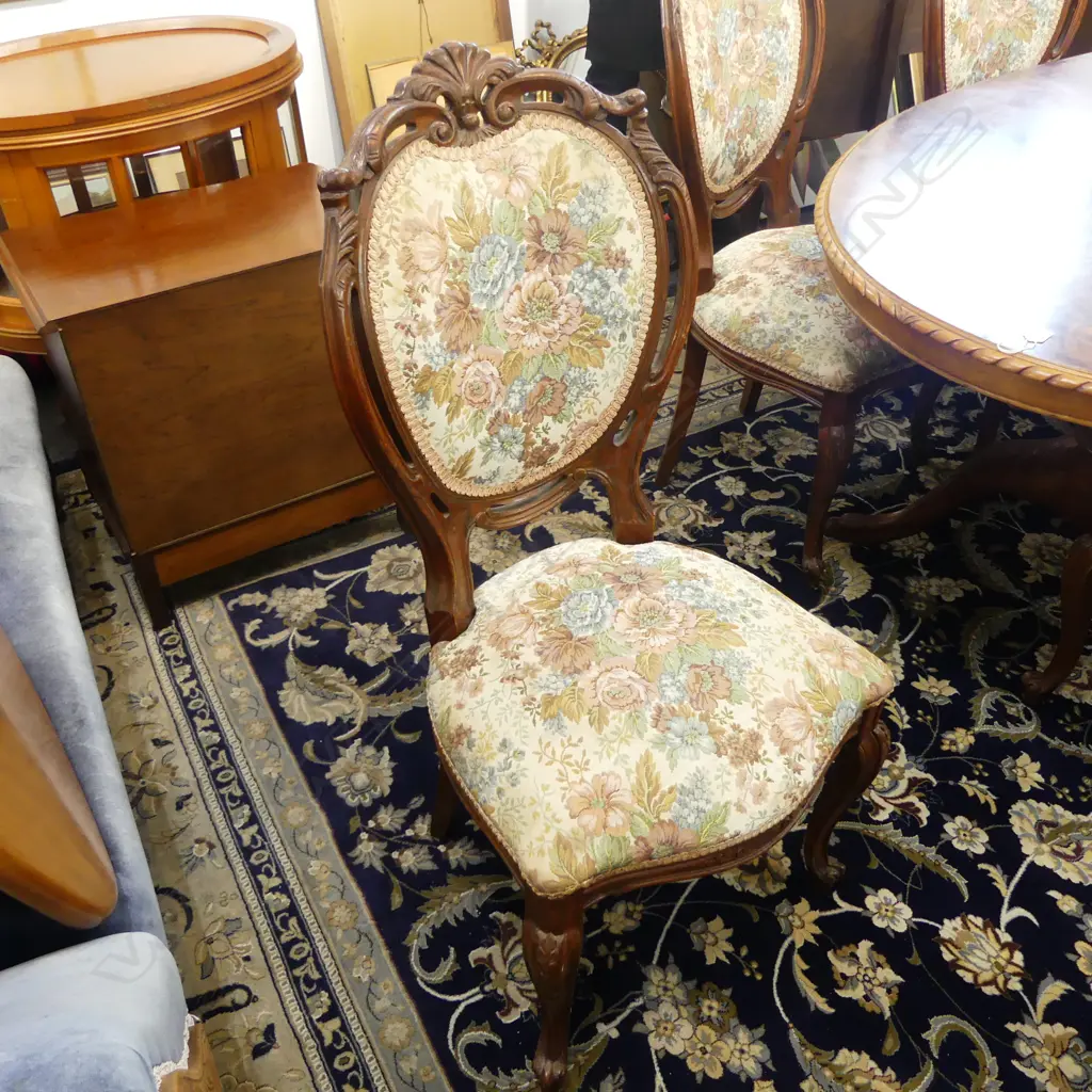 OVAL WALNUT TOP DINING TABLE 1830x1090x760mm & 8 CHAIRS  Image 1++