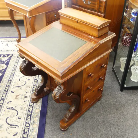 19thC MAHOGANY DAVENPORT 550x610x880mm 