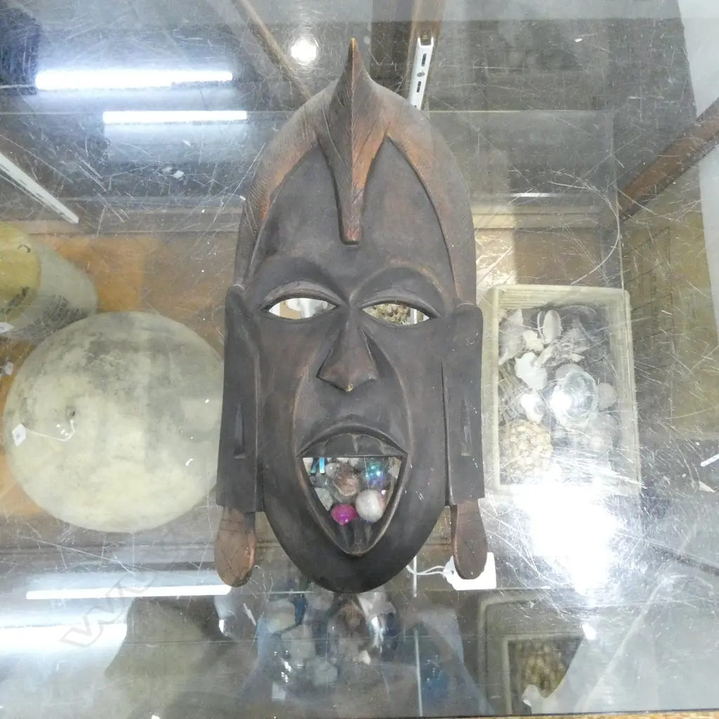 CARVED WOODEN TRIBAL MASK H.360mm Image 1++