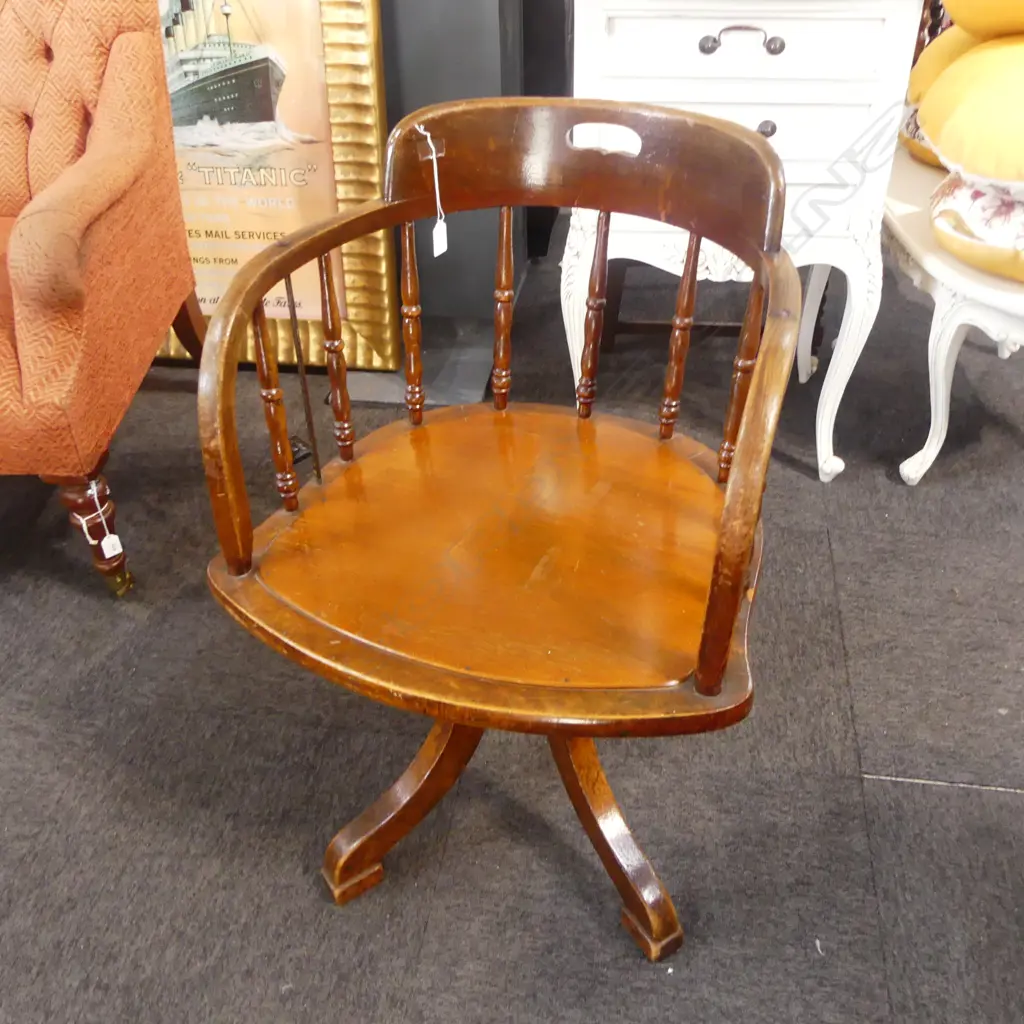 c1900 AMERICAN DOUGLAS SWIVEL OFFICE CHAIR H.750mm Image 1++
