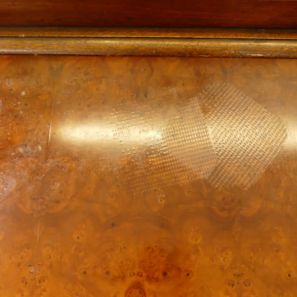 WALNUT VANEER MODERN HALL TABLE 1030x380x760mm (TOP DAMAGED) Image 1++