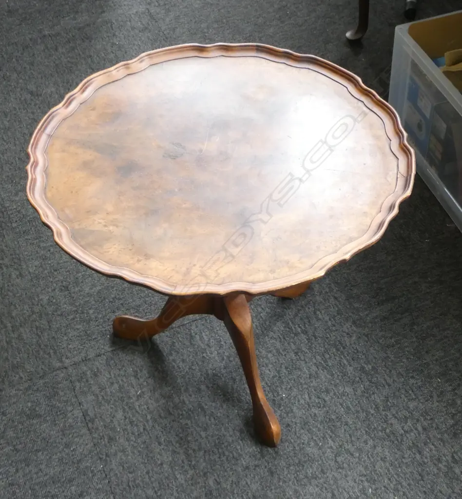 WALNUT WINE TABLE. H.440mm. W.530mm Image 1++