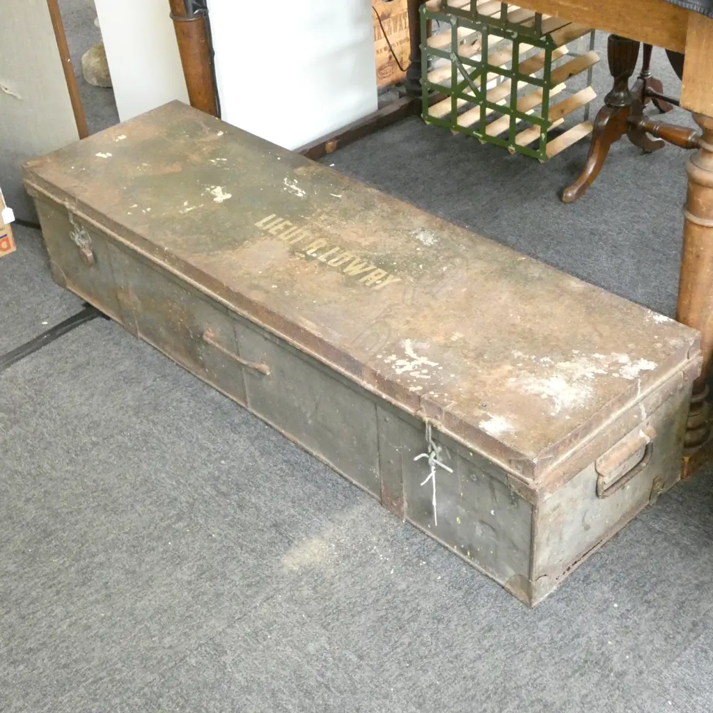 LG METAL MILITARY TRUNK 'LIEUT. R. LOWRY' 1335x395X300mm Image 1++