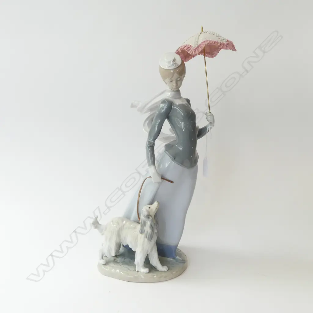 LLADRO FIGURINE H.400mm Small piece of lace missing on parasol. Image 1++