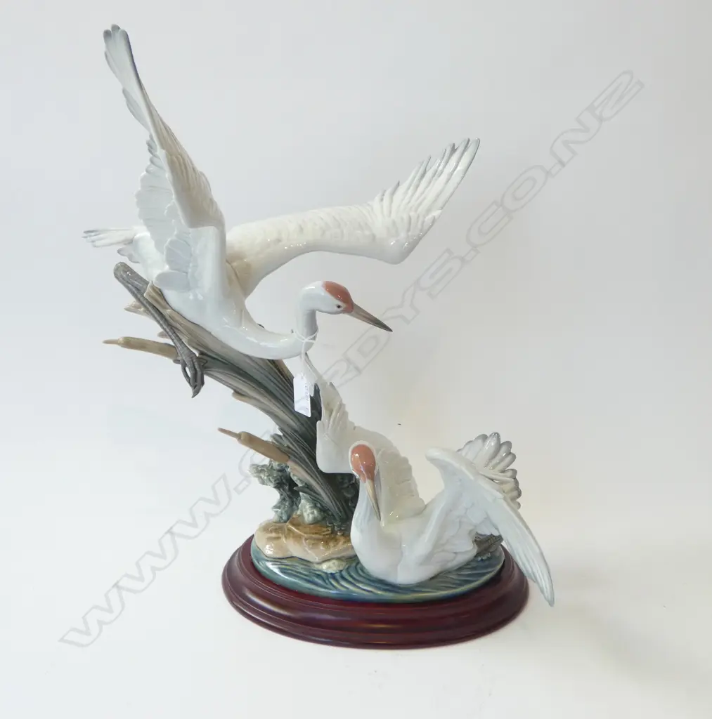 LLADRO PAIR CRANES FIGURE GROUP H.510mm Image 1++