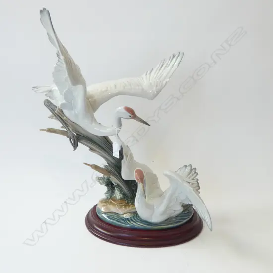LLADRO PAIR CRANES FIGURE GROUP H.510mm