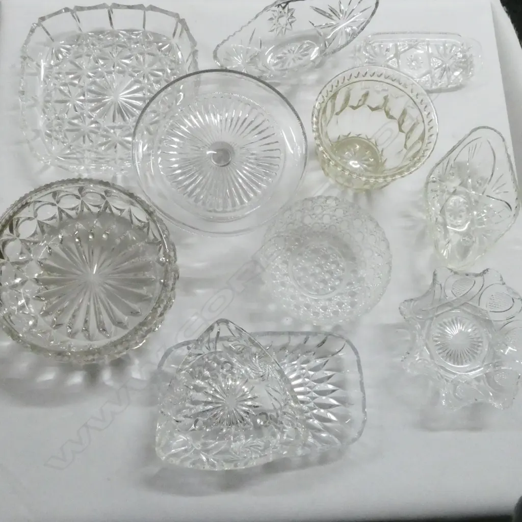 ASST. CLEAR DEPRESSION / PRESSED GLASS Image 1++