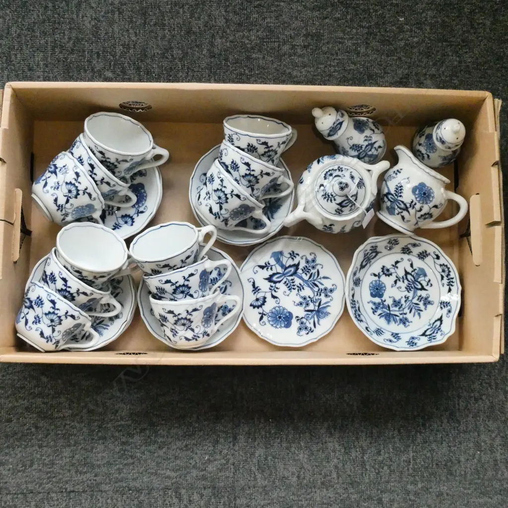 BLUE DANUBE CHINA 12 CUPS & 12 SAUCERS, MILK, SUGAR, TRIVET, SALT & PEPPER, ETC  Image 1++