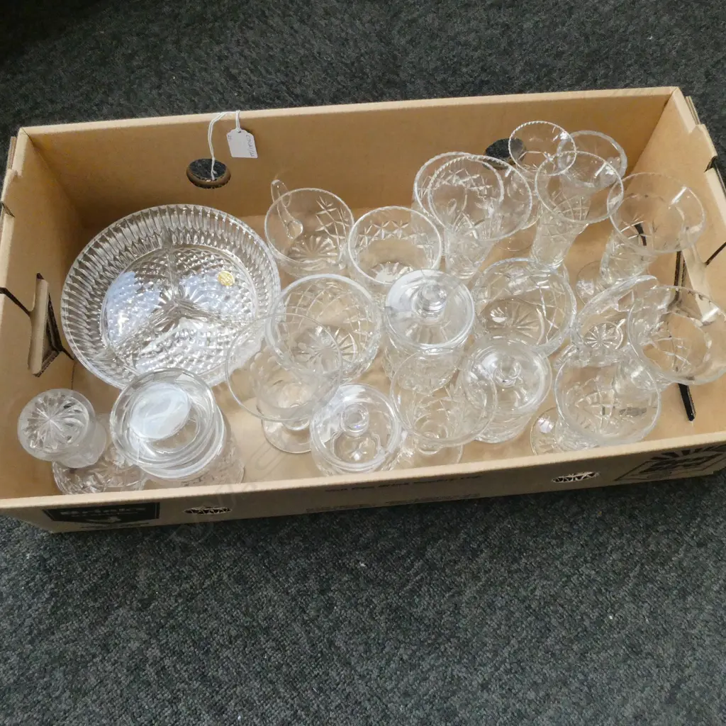 21 PIECES CUT CRYSTAL VASES, BOWLS, CONDIMENTS, WEBB CORBETT ETC Image 1++
