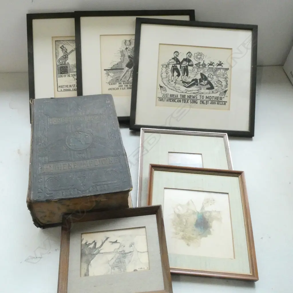 3 SUZANNE GOLDBERG ARTWORKS, 3 PRINTS, OLD MEDICAL BOOK Image 1++