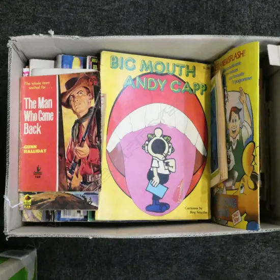 2 BOXES OF ASSORTED COMICS & MAGAZINES