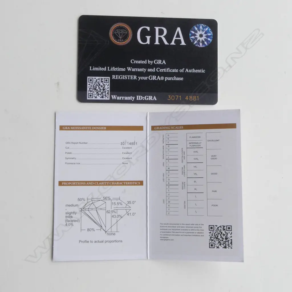 GOLD PLATED MOISSANITE RING + CERTIFICATE SIZE P Image 1++