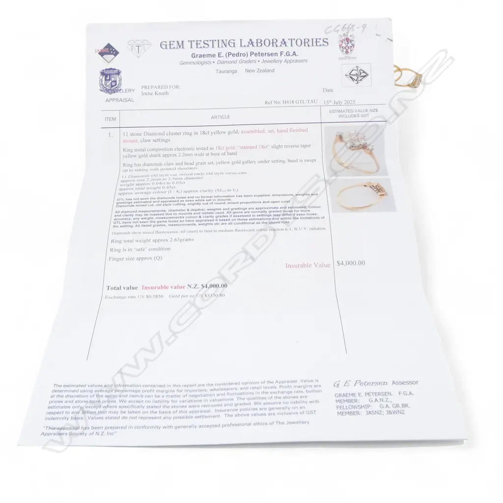 18ct YELLOW GOLD & 11 old cut DIAMOND ring & matching shaped 18ct BAND RING with val. 4.7gms SIZE P/Q Image 1++