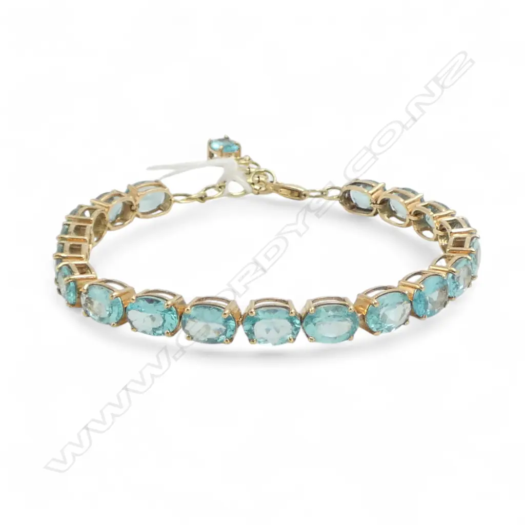 **RTV** 14ct GOLD & APATITE BRACELET Image 1++
