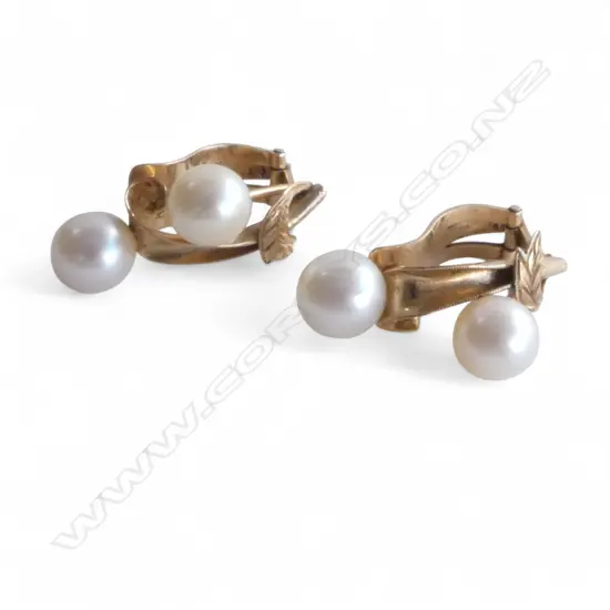 PR 14CT PEARL CLIP ON EARRINGS, 5.40gms