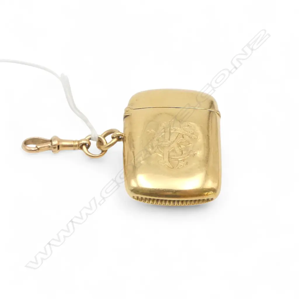 EARLY 20thC 18ct GOLD VESTA 24.76GMS the clip 9ct or 15ct Image 1++
