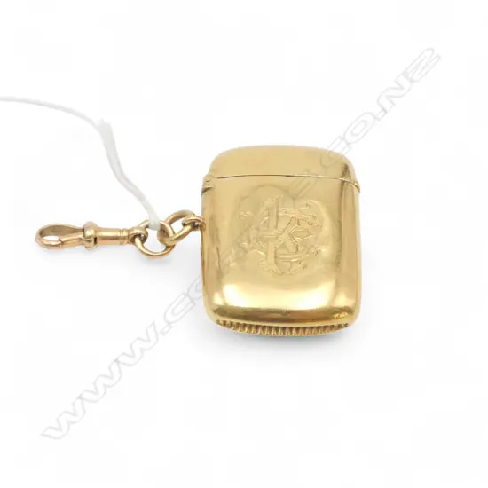 EARLY 20thC 18ct GOLD VESTA 24.76GMS the clip 9ct or 15ct