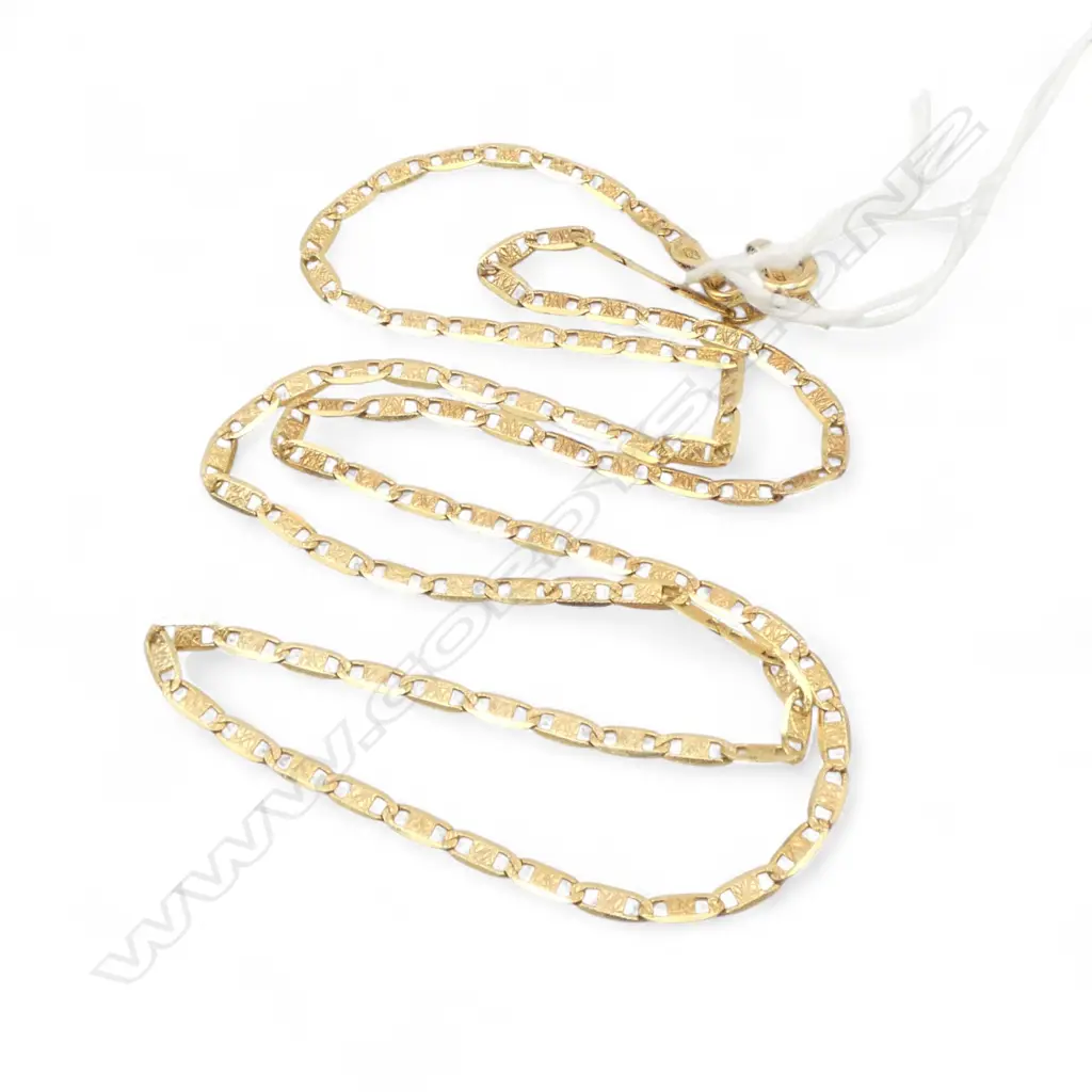 18ct GOLD FLAT LINK NECK CHAIN L.480mm 5.84gms Image 1++