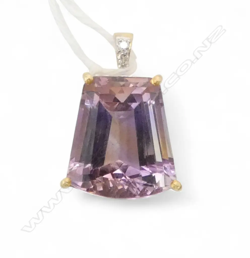 14ct AMETRINE & DIAMOND PENDANT Image 1++