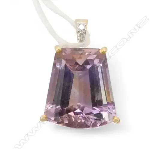 14ct AMETRINE & DIAMOND PENDANT
