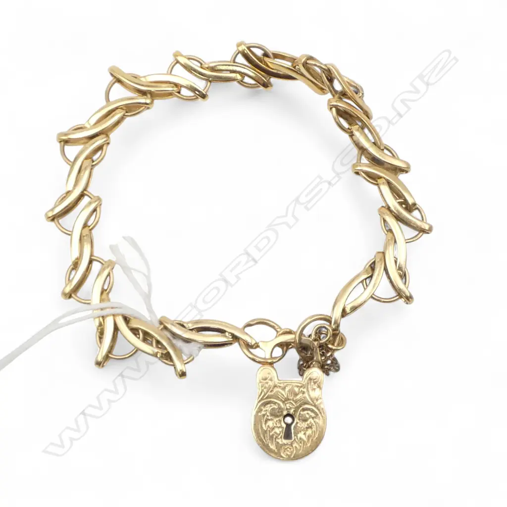 14CT GOLD FANCY CHAIN LINK BRACELET 20.01gms (Peter Minturn valuation) Image 1++