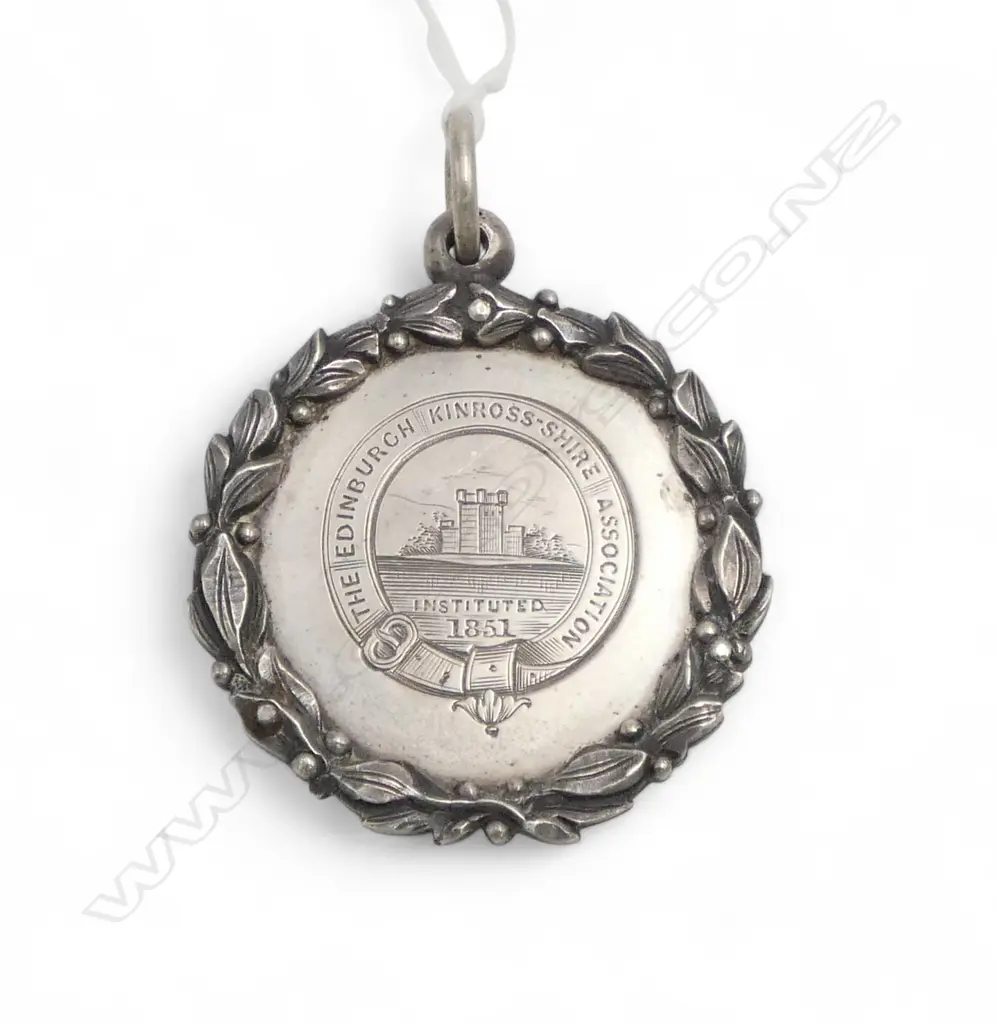 1852 SILVER 'THE Edinburgh KINROSS-SHIRE ASSOC' SCHOLAR MEDAL to A. Chisholm. Cast frame 19.3gms Image 1++