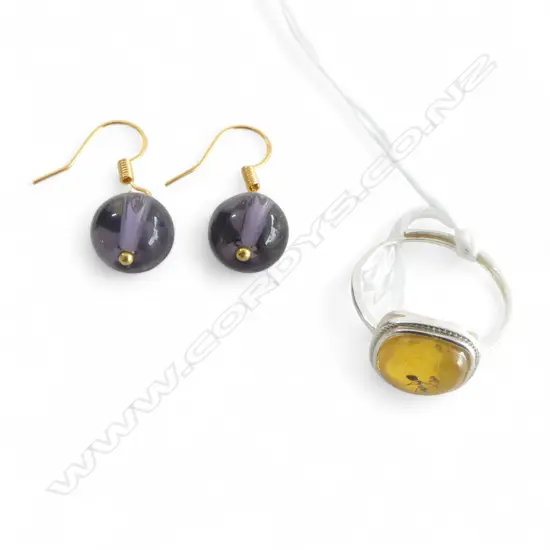 925 RING w. ANT + PR EARRINGS