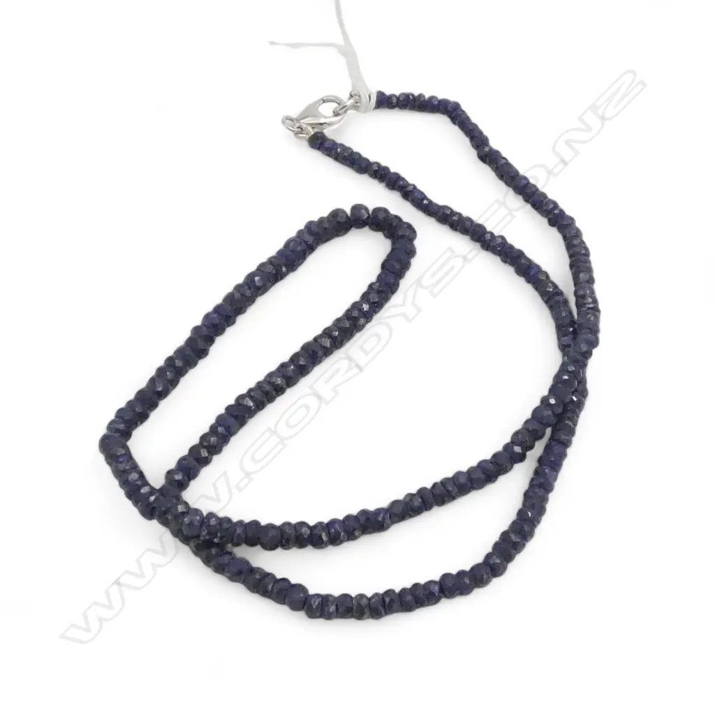 BLUE SAPPHIRE NECKLACE, SILVER CLASP, L.460mm Image 1++