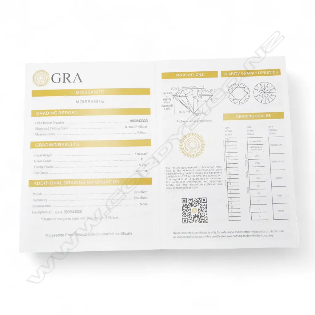 3ct LOOSE MOISSANITE, GRA cert  Image 1++
