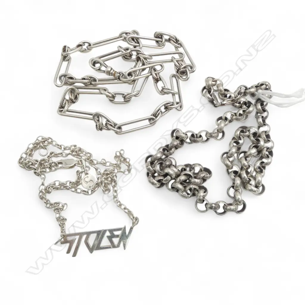3 925 SILVER NECKLACES INCL. STOLEN GIRLFRIENDS 'STOLEN' 77gms Image 1++