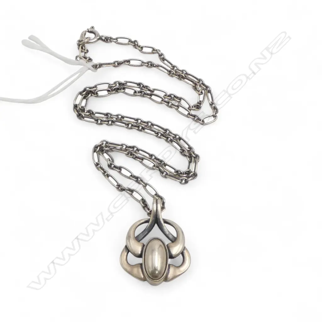 GEORG JENSEN DENMARK .925 SILVER PENDANT NECKLACE  45cm Image 1++
