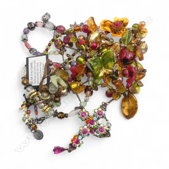 4 EUROPEAN GLASS BEAD NECKLACES & BRACELET