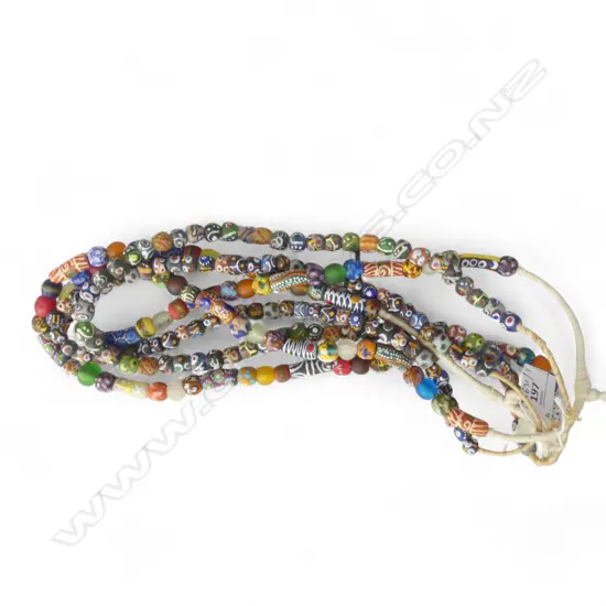 4 AFRICAN BEAD NECKLACES