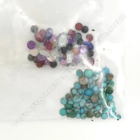 BAG OF LOOSE TURQUOISE & ODD GEMS ex. manufacturing jeweller 