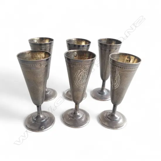 6 .800 SILVER FRENCH SHOT CUPS H.85mm 165gms