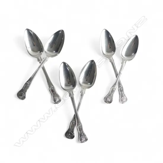 6 STG SILVER TABLE SPOONS, WALLIS & HAYNES LONDON 1820 609gms