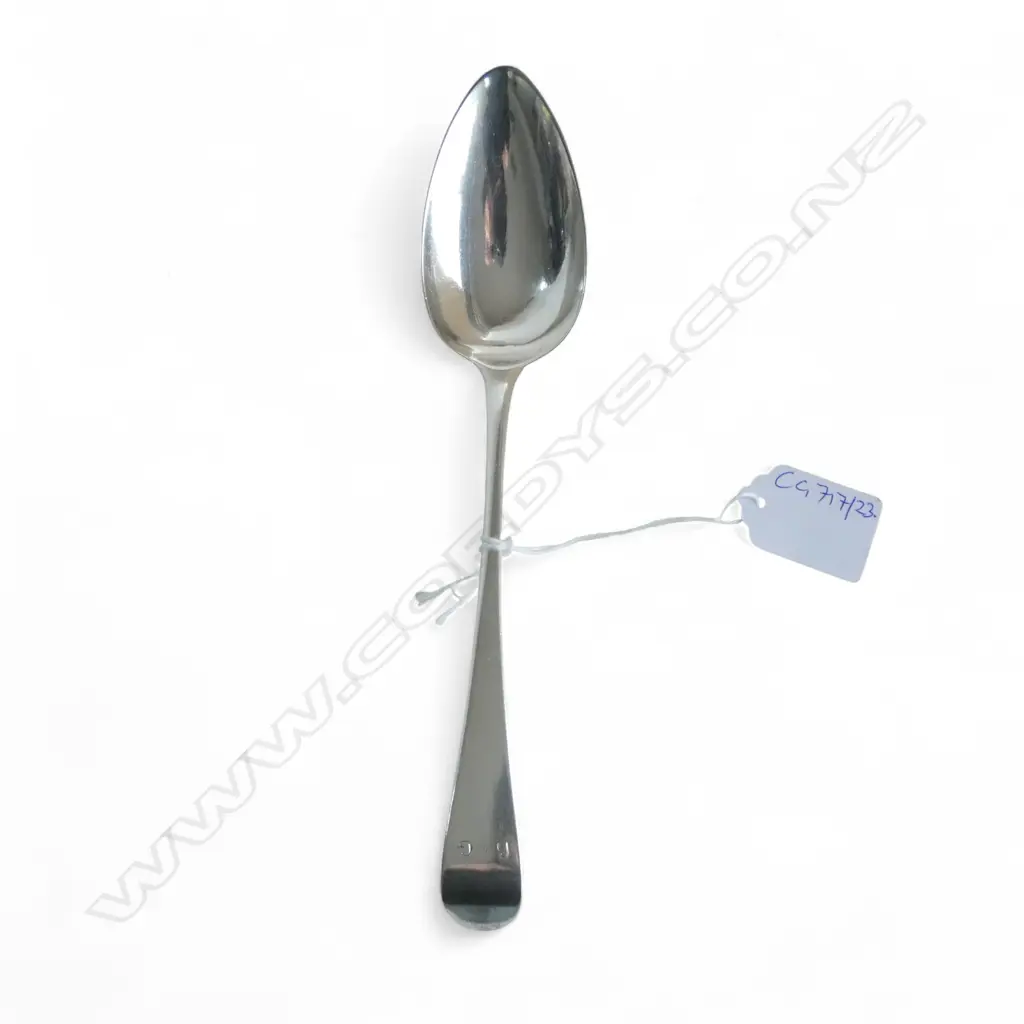 STG SILVER TABLE SPOON, P., A. & W. BATEMAN LONDON 1801 L.220mm 59gms Image 1++