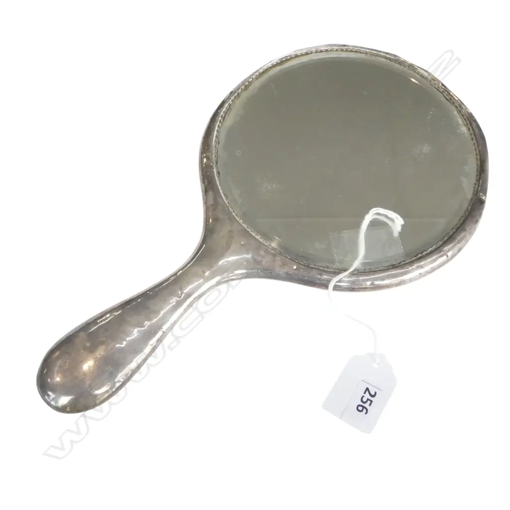 STG SILVER EMBOSSED VANITY MIRROR, BIRMINGHAM 1910, L.265mm faults Image 1++