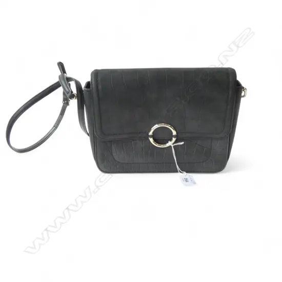 OROTON ASHBURY SHOULDER BAG NUBUCK LEATHER w. CROC EMBOSSING 260x190mm