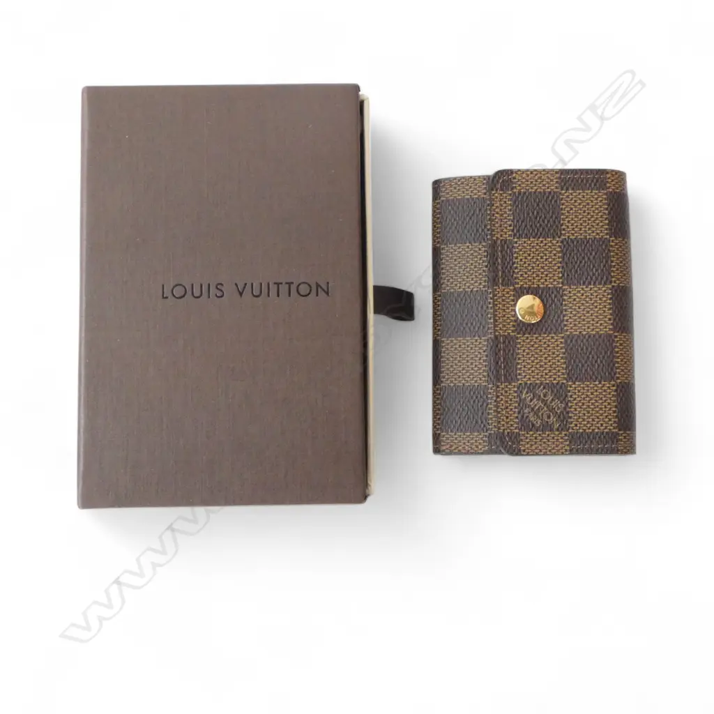 LOUIS VUITTON DAMIER EBENE COIN / CARD WALLET W.100mm BOXED Image 1++
