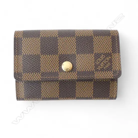 LOUIS VUITTON DAMIER EBENE COIN / CARD WALLET W.100mm BOXED