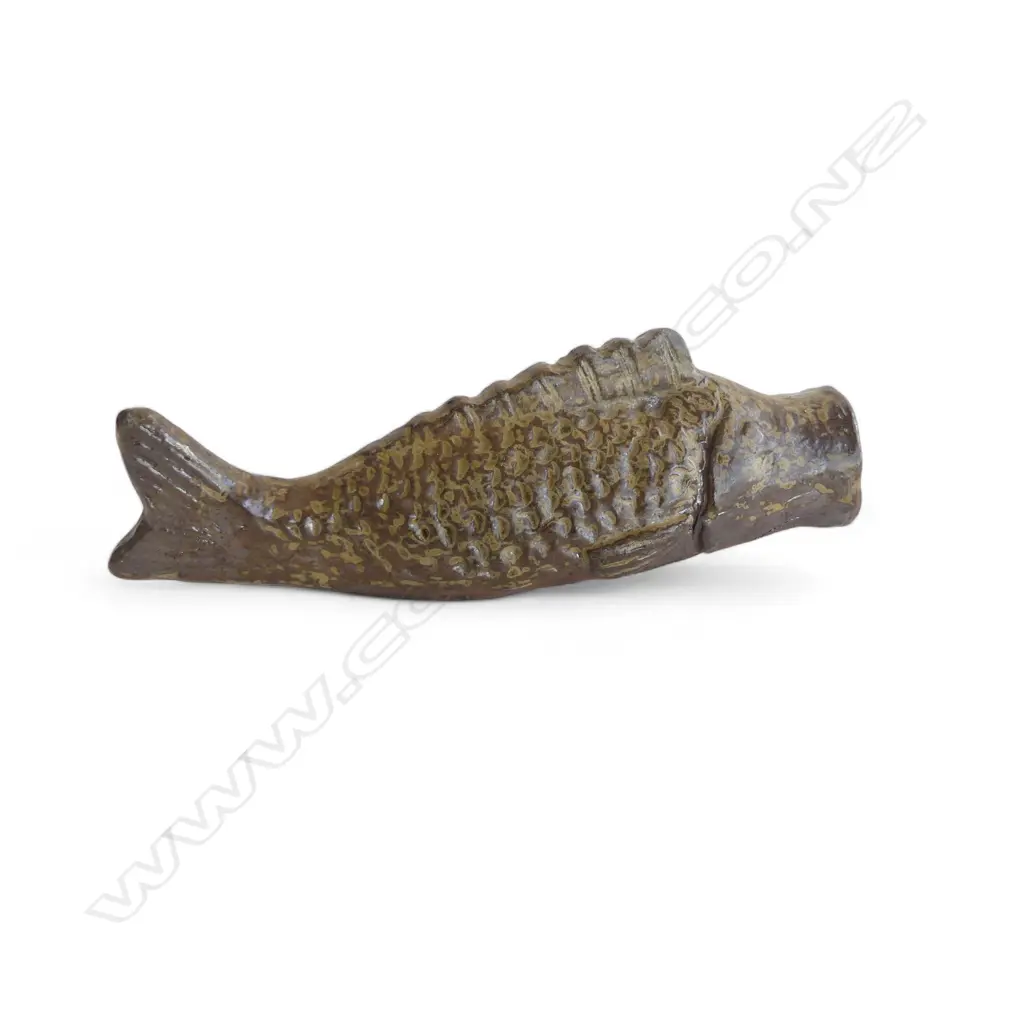 ANTIQUE ENDO PERIOD JAPANESE WALL HANGING CARP VASE, H.190mm Image 1++