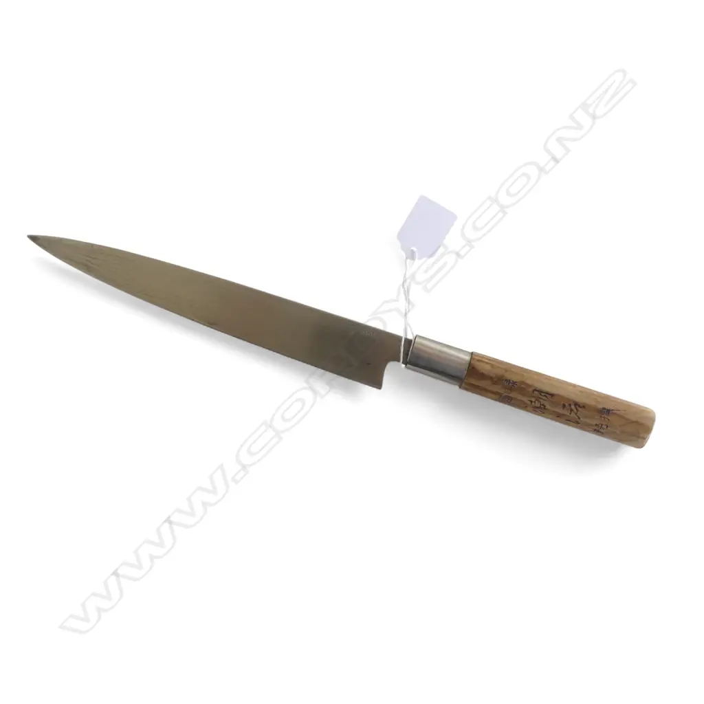 VINTAGE JAPANESE CHEF'S KNIFE, L.330mm, blade & handle signed Image 1++