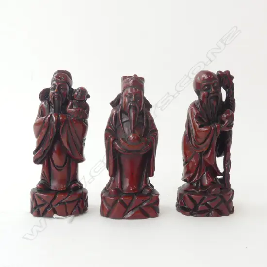 3 RESIN CHINESE FIGURES 
