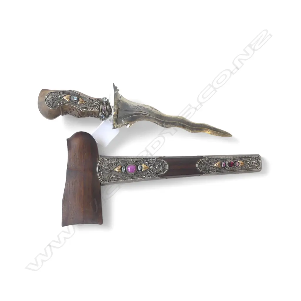 BEJEWELLED ROSEWOOD KRIS L.350mm STAR RUBY & OTHER NATURAL STONES Image 1++