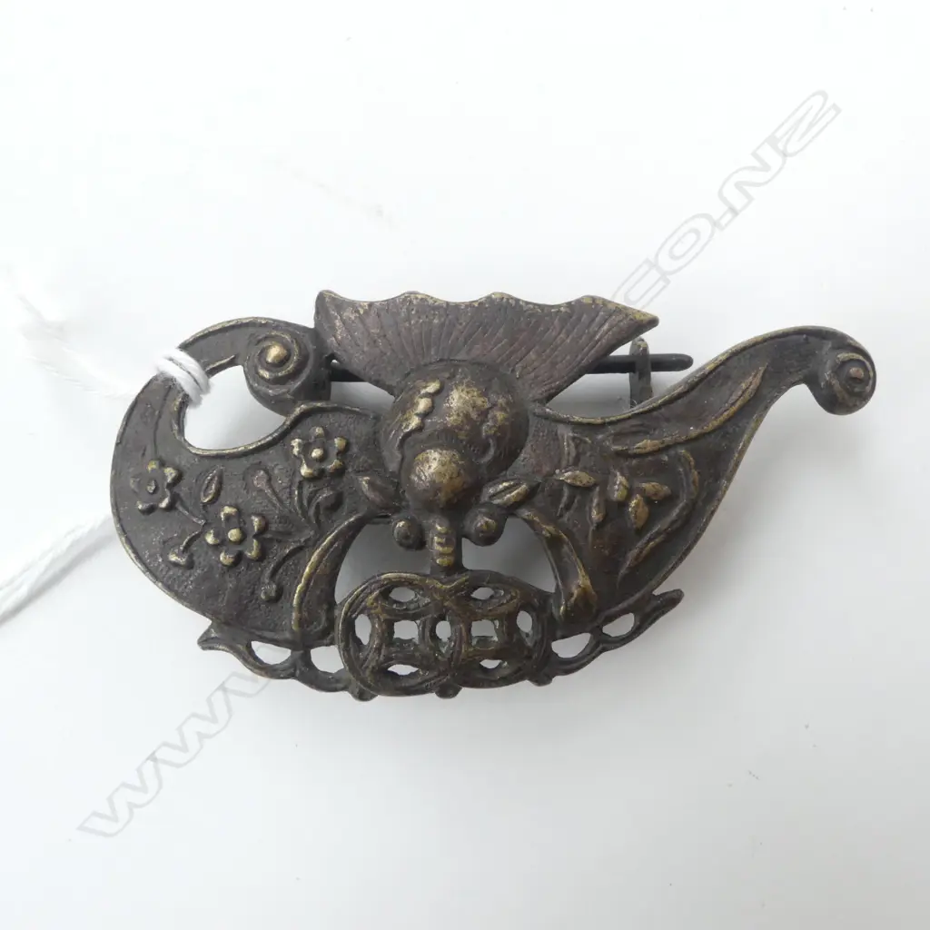 OLD CHINESE BRASS LOCK W.75mm Image 1++