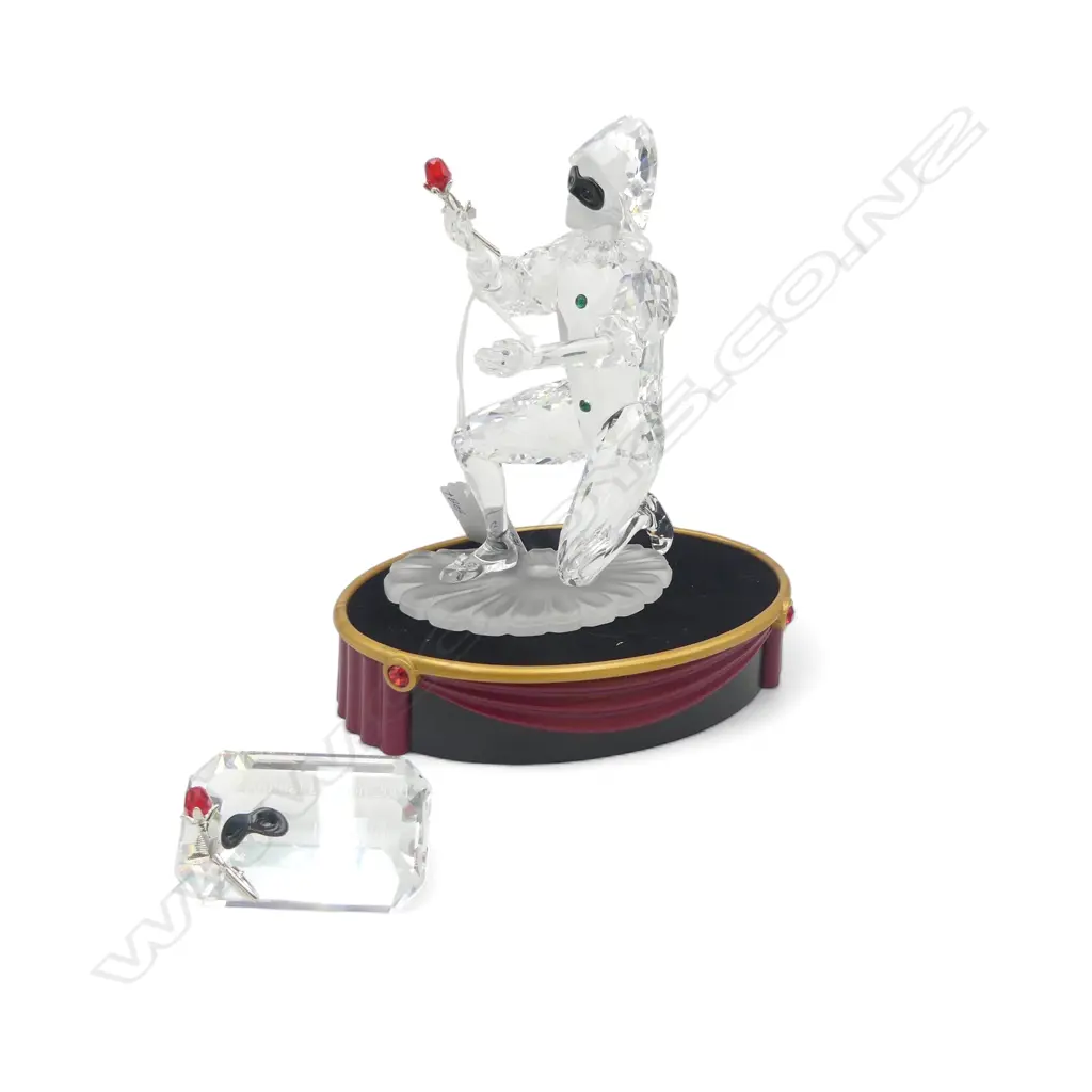 SWAROVSKI 2001 MASQUERADE HARLEQUIN H.130mm + PLAQUE & STAND, ALL BOXED Image 1++